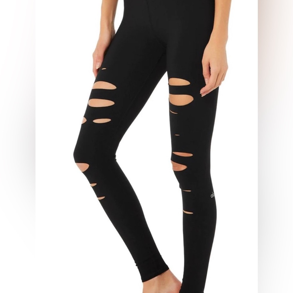 ALO ripped warrior leggings size XS black